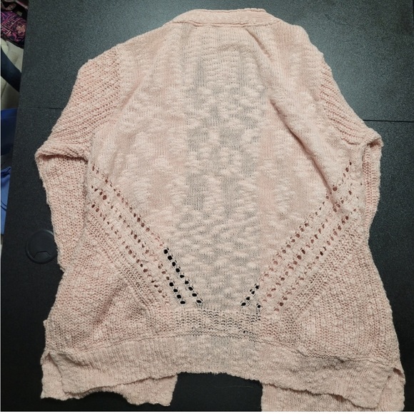 Maurices Soft Pink Textured Yarn Cardigan Cotton - Picture 2 of 5